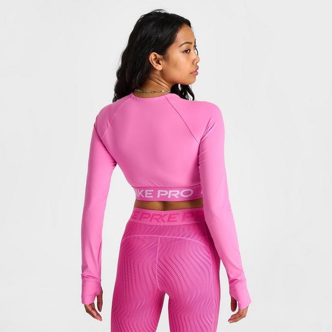 Nike long sleeve pink hot sale top