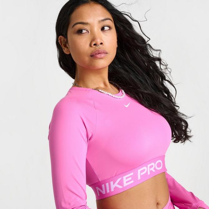 Women's Nike Pro Training Matching 2 Piece Set Crop Top and Shorts Pink  Size M