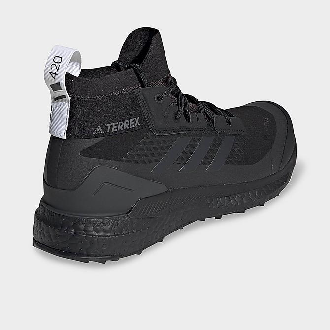 Left view of Men's adidas Terrex Free Hiker GORE-TEX Hiking Shoes in Black/Carbon/White Click to zoom
