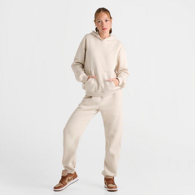 [angle] view of Women's Jordan Brooklyn Fleece Hoodie in Legend Light Brown/White Click to zoom