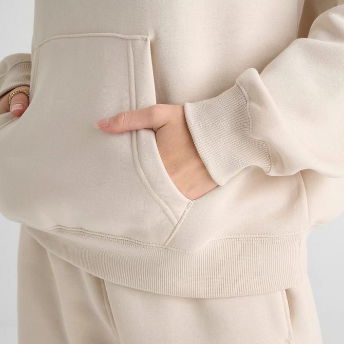 [angle] view of Women's Jordan Brooklyn Fleece Hoodie in Legend Light Brown/White Click to zoom