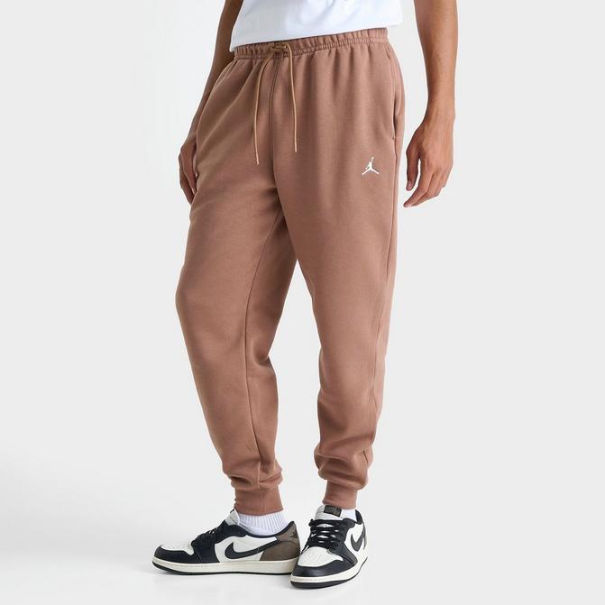 [angle] view of Men's Jordan Brooklyn Fleece Sweatpants in Archaeo Brown/White Click to zoom
