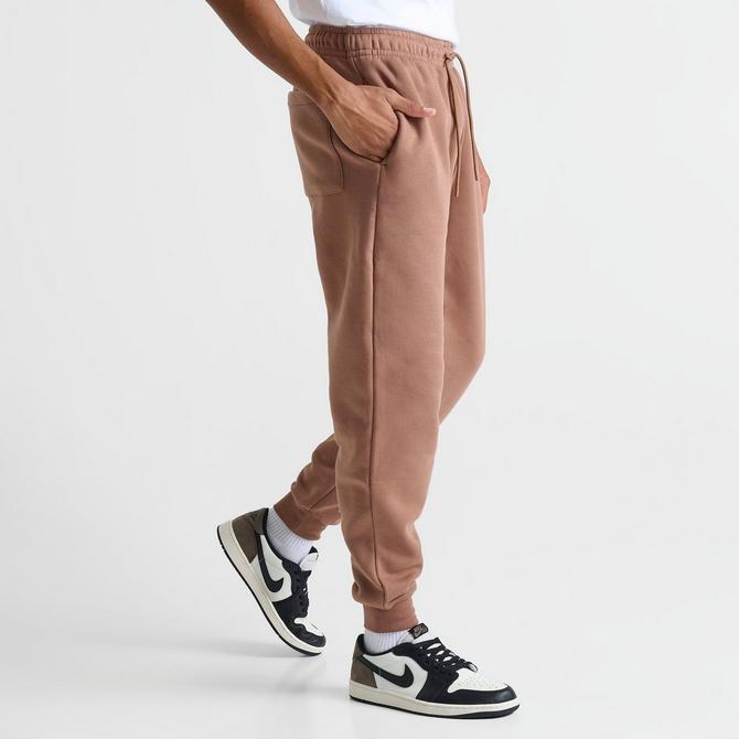 [angle] view of Men's Jordan Brooklyn Fleece Sweatpants in Archaeo Brown/White Click to zoom