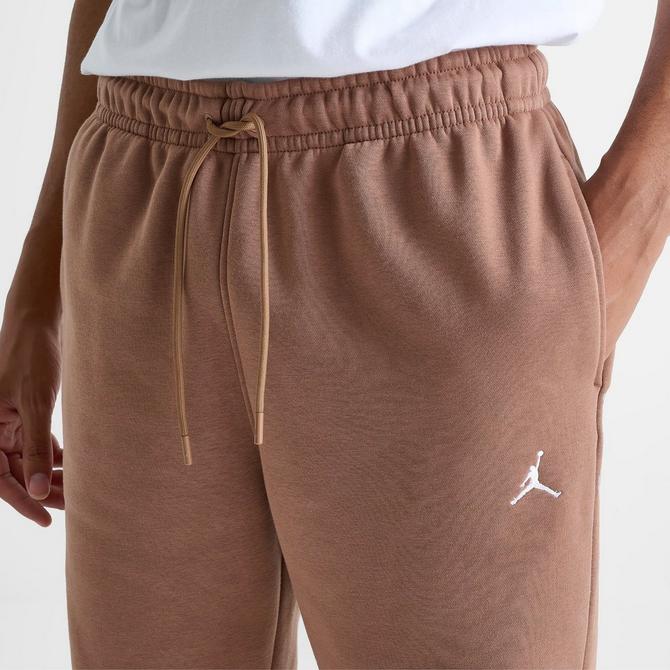 [angle] view of Men's Jordan Brooklyn Fleece Sweatpants in Archaeo Brown/White Click to zoom