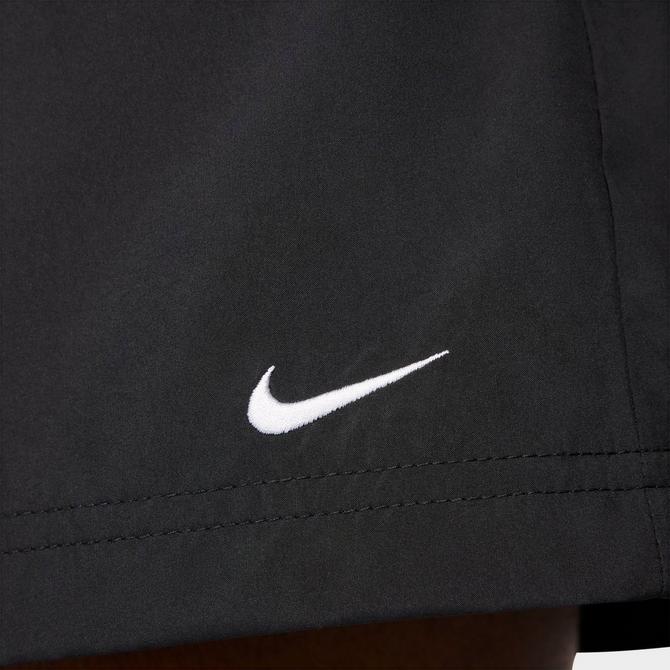 [angle] view of Women's Nike Sportswear Classic Mid-Rise Woven Shorts in Black/White Click to zoom
