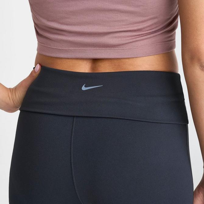 Women s Nike One Dri FIT High Waisted Fold Over Flare Leggings Finish Line