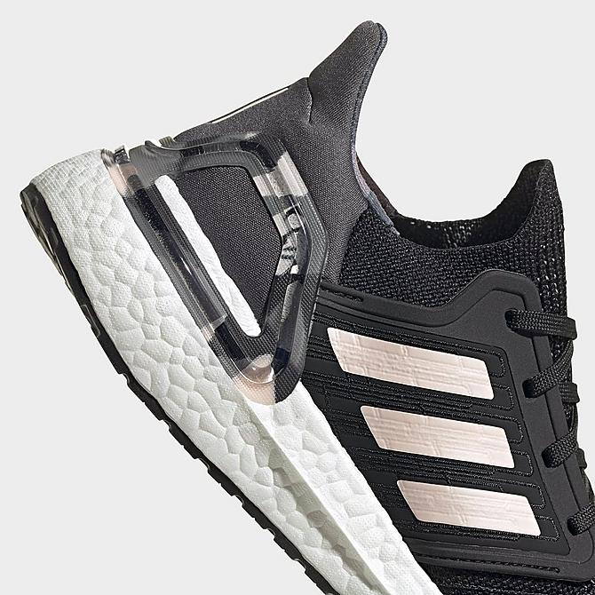 Front view of Women's adidas x NASA UltraBOOST 20 Running Shoes in Core Black/Pink Tint/Grey Four Click to zoom
