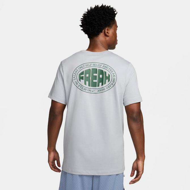 [angle] view of Men's Nike Giannis Max90 T-Shirt in Wolf Grey Click to zoom