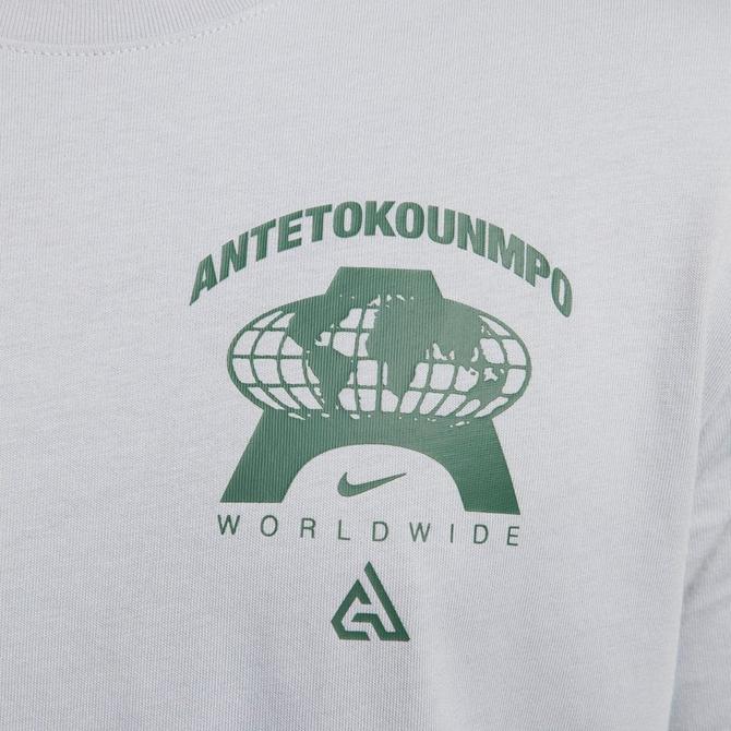 [angle] view of Men's Nike Giannis Max90 T-Shirt in Wolf Grey Click to zoom
