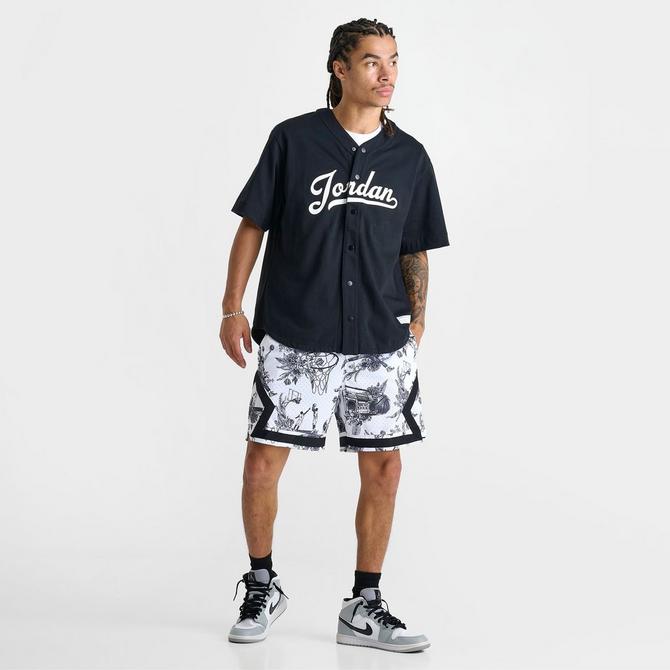 Men s Jordan Sport Dri FIT Printed Diamond Basketball Shorts