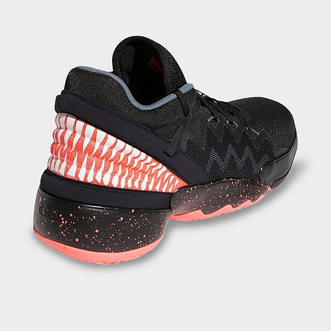 Left view of adidas D.O.N. Issue #2 Basketball Shoes in Core Black/Signal Pink/Footwear White Click to zoom