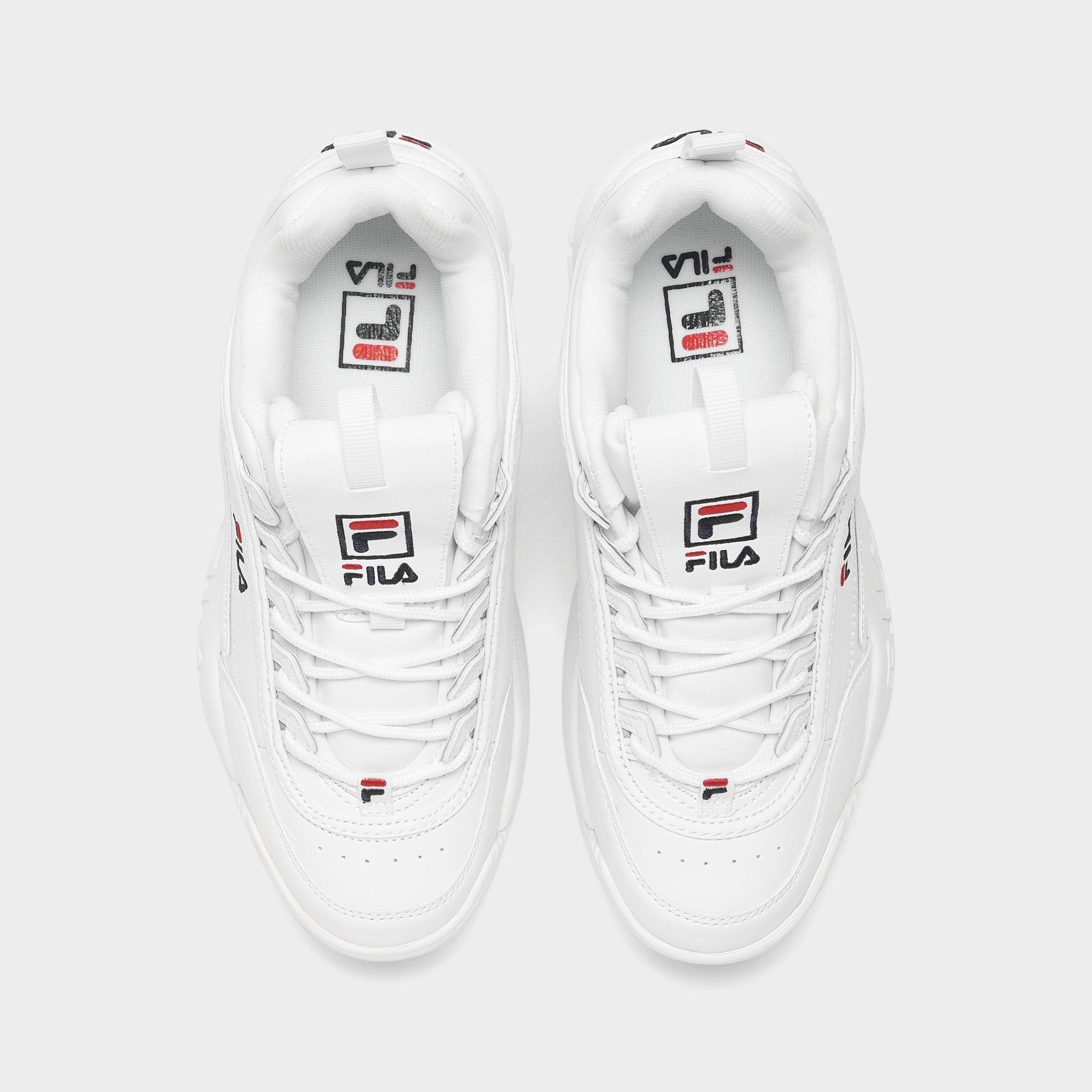 fila plain white shoes