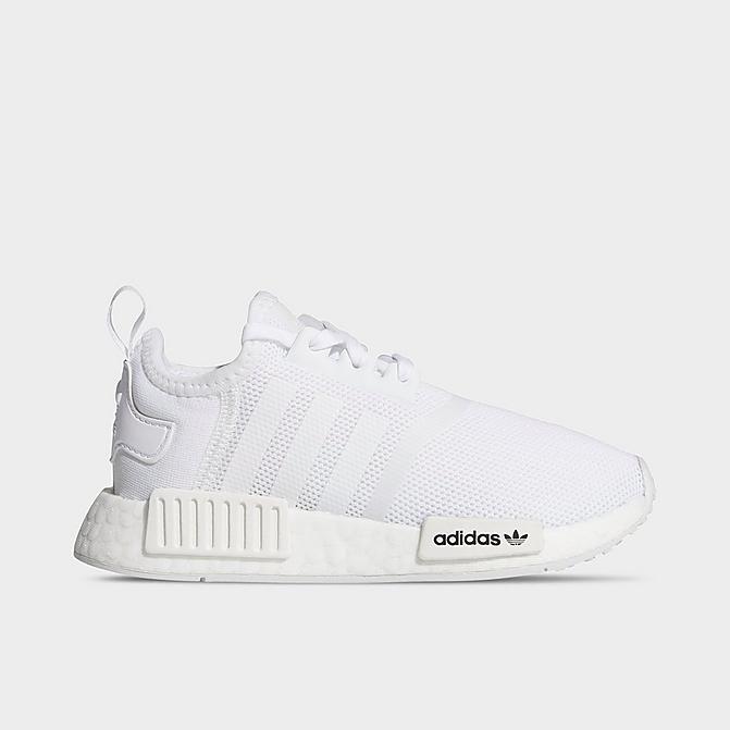 Right view of Little Kids' adidas Originals NMD R1 Casual Shoes in Cloud White/Cloud White Click to zoom