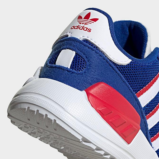Left view of Kids' Toddler adidas Originals LA Trainer Lite Casual Shoes in Royal Blue/Cloud White/Scarlet Click to zoom