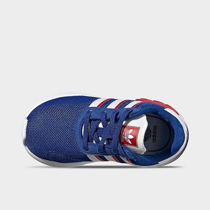 Back view of Kids' Toddler adidas Originals LA Trainer Lite Casual Shoes in Royal Blue/Cloud White/Scarlet Click to zoom