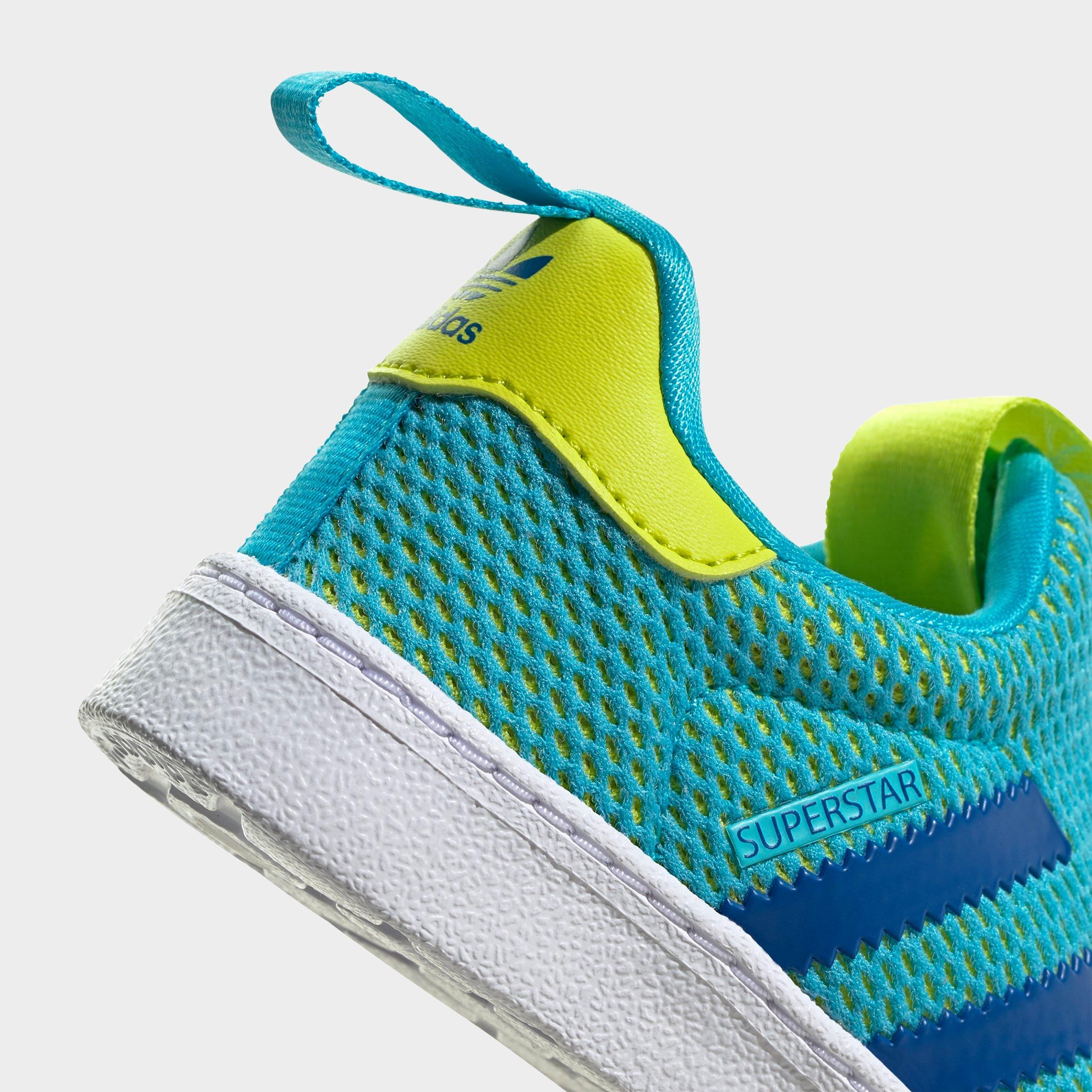 adidas original superstar slip on cyan