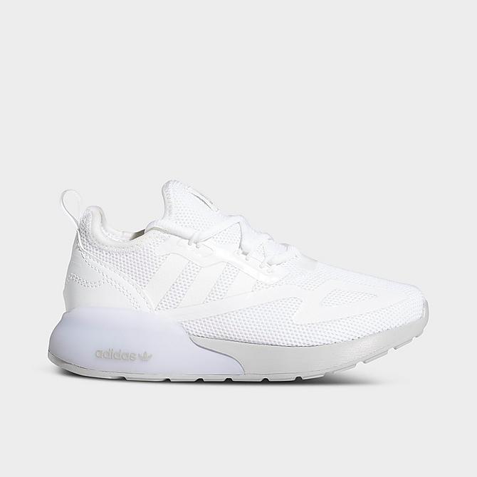 Front view of Little Kids' adidas Originals ZX 2K Casual Shoes in Cloud White Click to zoom