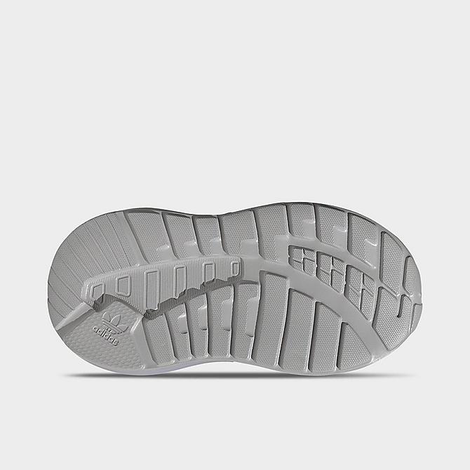 Bottom view of Kids' Toddler adidas Originals ZX 2K Casual Shoes in Cloud White/Grey Two Click to zoom