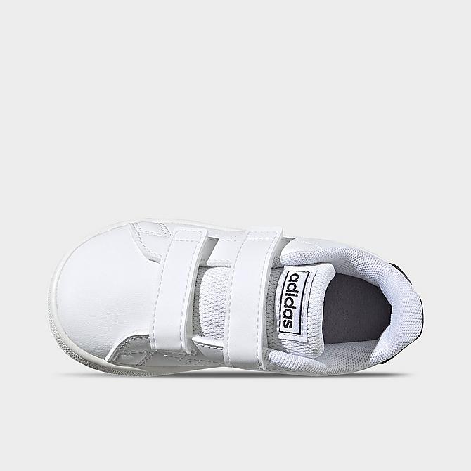 [angle] view of Kids' Toddler adidas Advantage Casual Shoes in Cloud White/Legend Ink/Cloud White Click to zoom