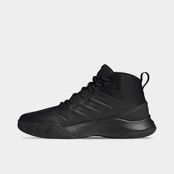Front view of adidas OwnTheGame Basketball Shoes in Core Black/Matte Gold/Core Black Click to zoom
