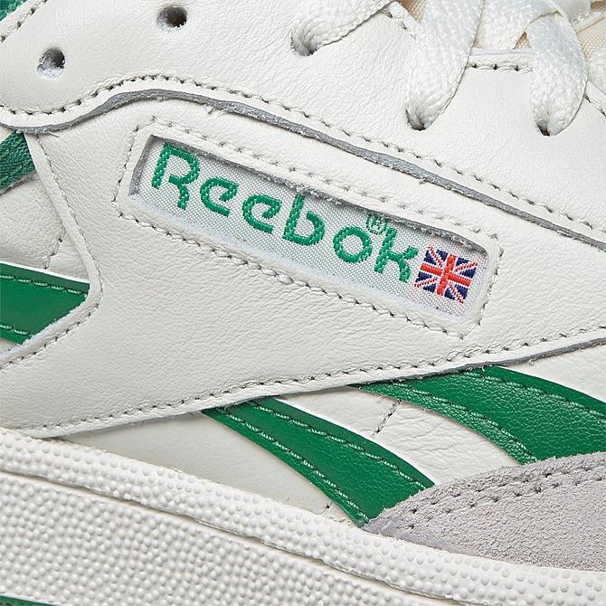 Front view of Men's Reebok Club C Revenge Vintage Casual Shoes in Chalk/Paperwhite/Glen Green Click to zoom