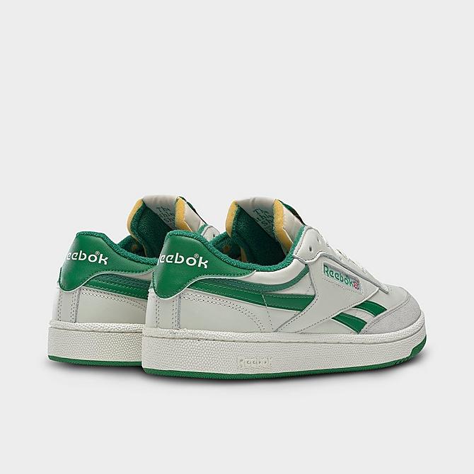 Left view of Men's Reebok Club C Revenge Vintage Casual Shoes in Chalk/Paperwhite/Glen Green Click to zoom