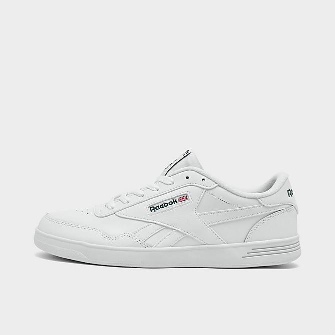 Right view of Men's Reebok Club MEMT Casual Shoes (Extra Wide Width 4E) in White/White/Clover Green Click to zoom