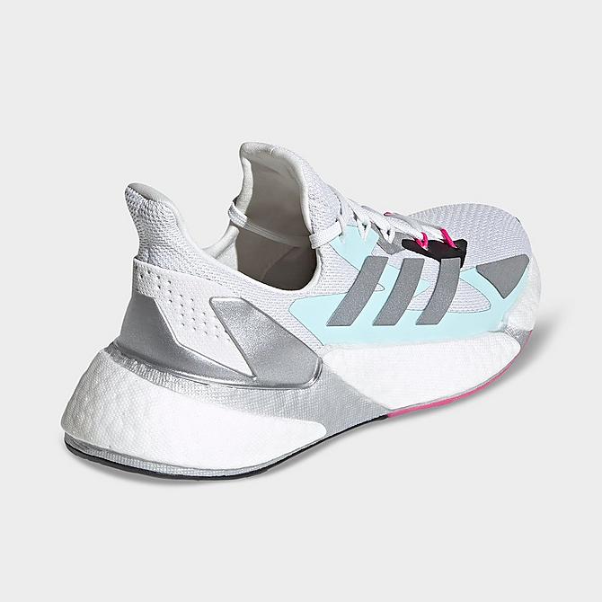 Left view of Women's adidas X9000L4 BOOST Running Shoes in Crystal White/Silver Metallic/Core Black Click to zoom