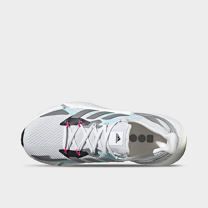 Back view of Women's adidas X9000L4 BOOST Running Shoes in Crystal White/Silver Metallic/Core Black Click to zoom
