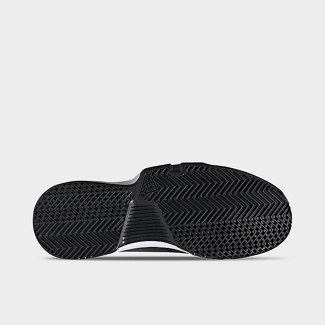 Bottom view of Men's adidas GameCourt Tennis Shoes in Black/Black/White Click to zoom