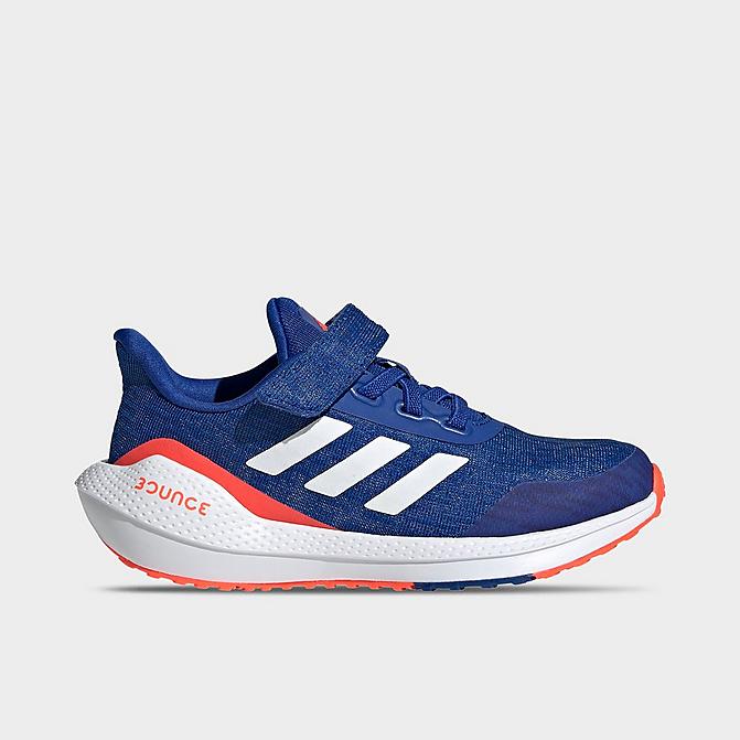 Right view of Boys' Little Kids' adidas EQ21 Run El K Running Shoes in Royal Blue/Cloud White/Solar Red Click to zoom