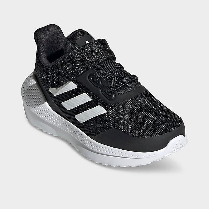 Three Quarter view of Boys' Toddler adidas EQ21 Running Shoes in Core Black/Footwear White/Core Black Click to zoom