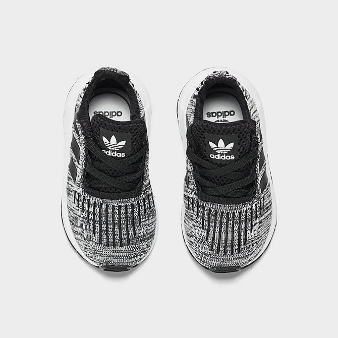 Kids Toddler Originals Swift Run Casual Shoes in Black/White/Cloud White Size 4.0 Knit Finish Line Shoes Flat Shoes Casual Shoes 