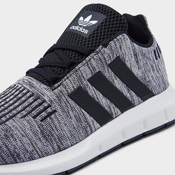 Front view of Little Kids' adidas Originals Swift Run Casual Shoes in Cloud White/Core Black/Core Black Click to zoom