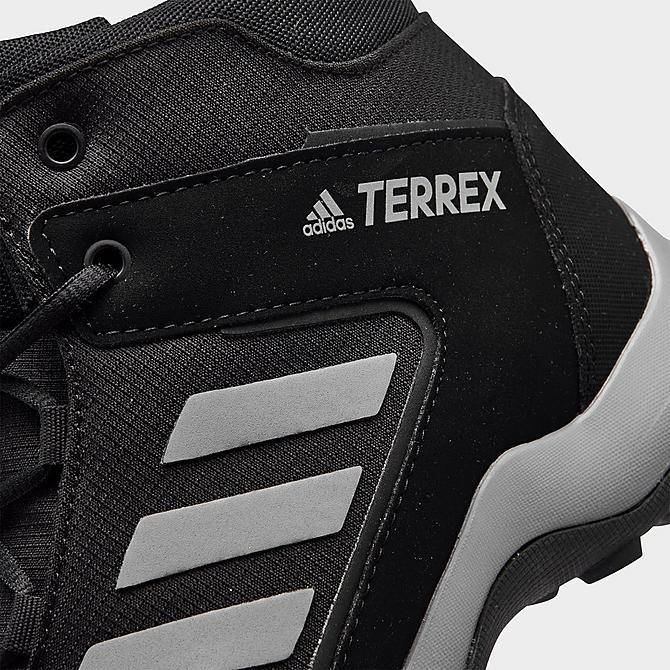 Front view of Big Kids' adidas Terrex Hyperhiker Hiking Shoes in Black/Grey/Black Click to zoom