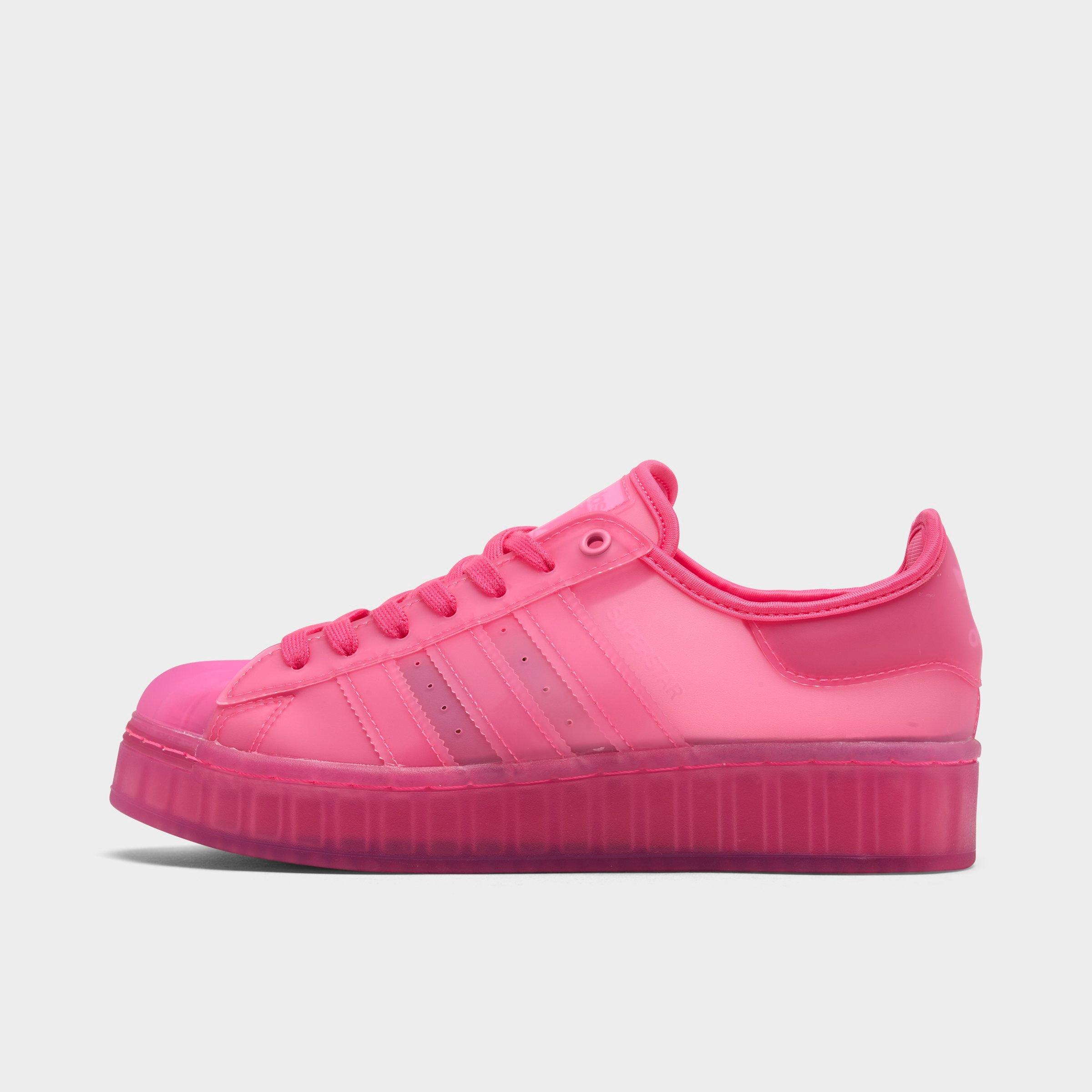 pink leather adidas superstar