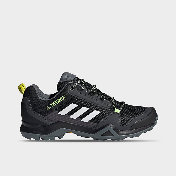 Right view of Men's adidas Terrex AX3 Hiking Shoes in Black/White/Acid Yellow Click to zoom