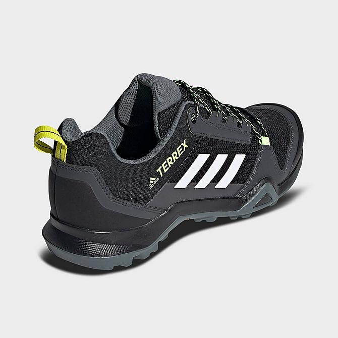 Left view of Men's adidas Terrex AX3 Hiking Shoes in Black/White/Acid Yellow Click to zoom