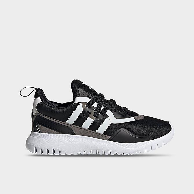 Right view of Little Kids' adidas Originals Flex Casual Shoes in Black/White/Grey Click to zoom