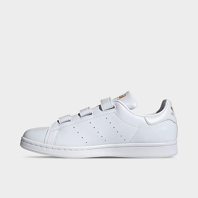 Right view of Men's adidas Originals Stan Smith Primegreen Casual Shoes in White/White/Gold Metallic Click to zoom