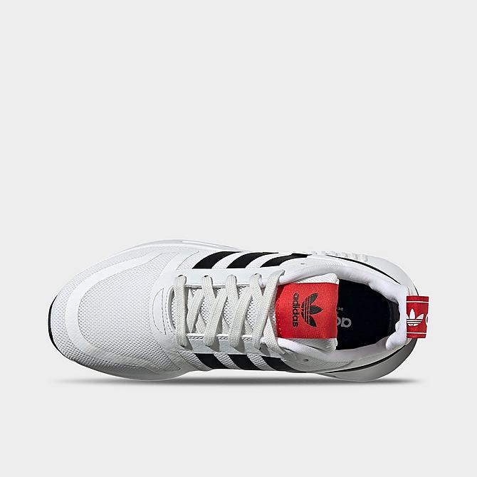 Back view of Big Kids' adidas Originals Multix Casual Shoes in Crystal White/Black/Scarlet Click to zoom