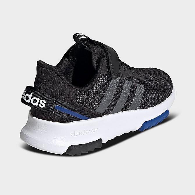 Left view of Boys' Little Kids' adidas Essentials Racer TR 2.0 Casual Shoes in Black/Grey/Team Royal Blue Click to zoom