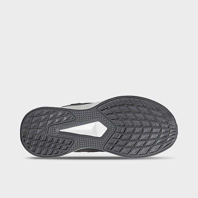 Bottom view of Little Kids' adidas Duramo SL Hook-and-Loop Running Shoes in Core Black/Cloud White/Grey Six Click to zoom