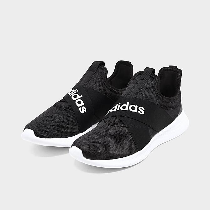 Three Quarter view of Women's adidas Puremotion Adapt Casual Shoes in Core Black/Cloud White/Grey Five Click to zoom