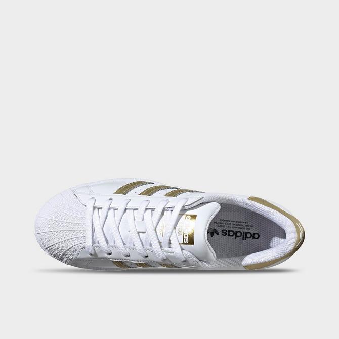 Adidas originals shoes white and gold online