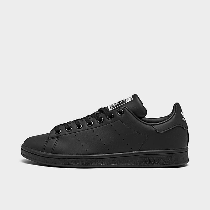 Right view of Big Kids' adidas Originals Stan Smith Primegreen Casual Shoes in Core Black/Core Black/Cloud White Click to zoom
