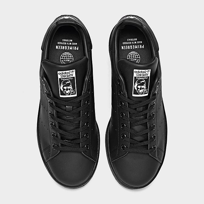 Back view of Girls' Big Kids' adidas Originals Stan Smith Casual Shoes in Core Black/Core Black/Cloud White Click to zoom