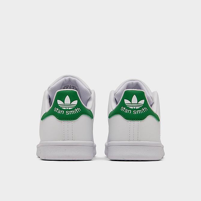 Left view of Little Kids' adidas Originals Stan Smith Primegreen Casual Shoes in Cloud White/Cloud White/Green Click to zoom