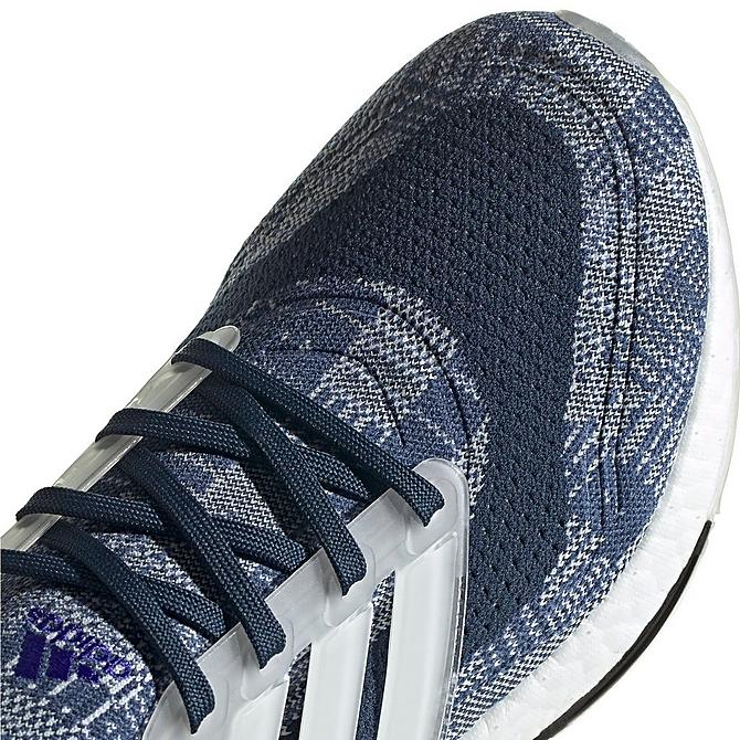Front view of Men's adidas UltraBOOST 21 Running Shoes in Crew Blue/White/Crew Navy Click to zoom