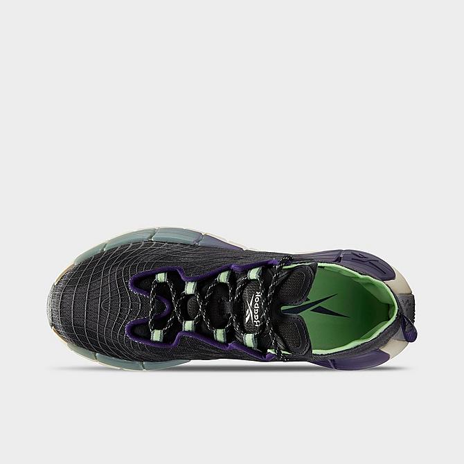 Back view of Women's Reebok Zig Kinetica II Running Shoes in Core Black/Dark Orchid/Neon Mint Click to zoom